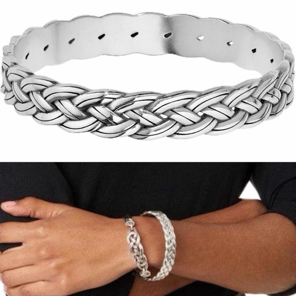 Brighton Interlock Silver Woven Braided Bracelet